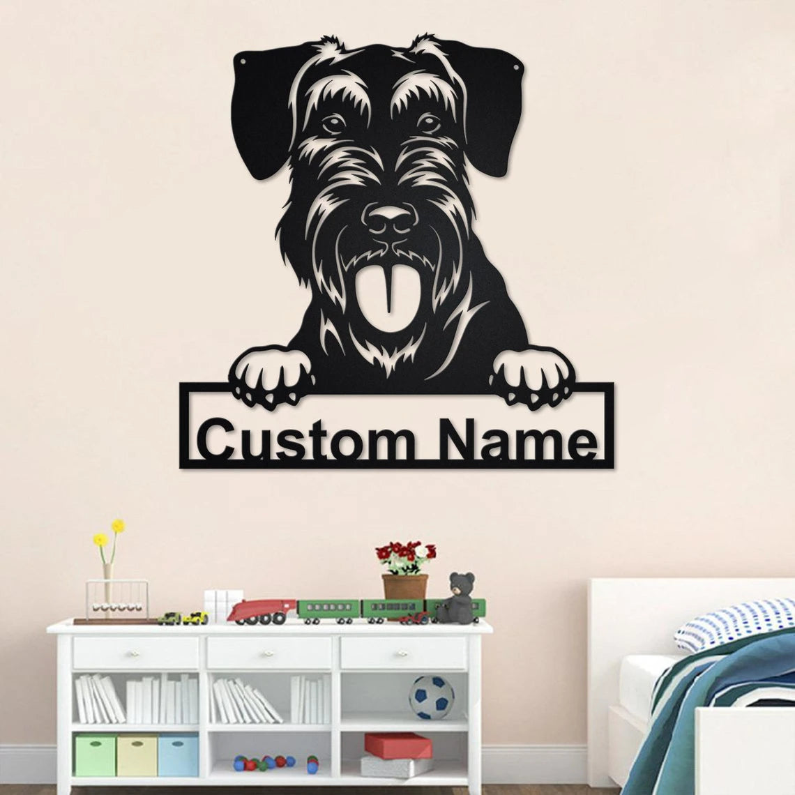 Personalized Custom Schnauzer Metal Sign for Dog Lover Custom Name
