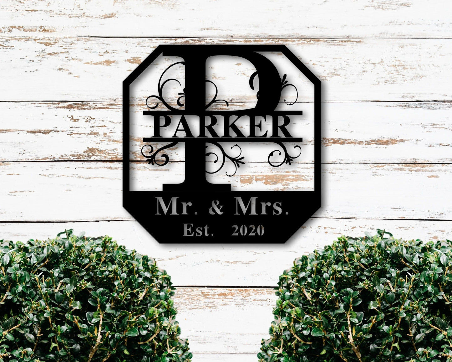 Personalized Elaborate Family Name Metal Sign, Housewarming Gift, Metal Wall Art, Door Hanger, Wedding Gift, Metal Monogram Sign,anniversary, Metal Laser Cut Metal Signs Custom Gift Ideas