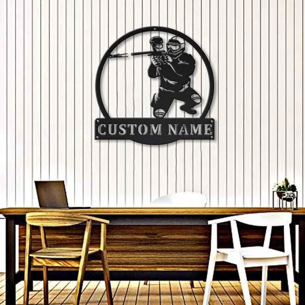 Personalized Paintball Monogram Metal Sign Art, Custom Paintball Metal Sign, Hobbie Gifts, Sport Gift, Birthday Gift Laser Cut Metal Signs Custom Gift Ideas