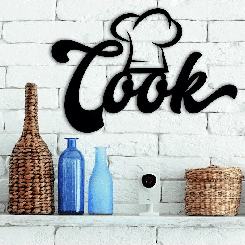 Cook chef hat kitchen decor Cut Metal Sign Laser Cut Metal Signs Custom Gift Ideas