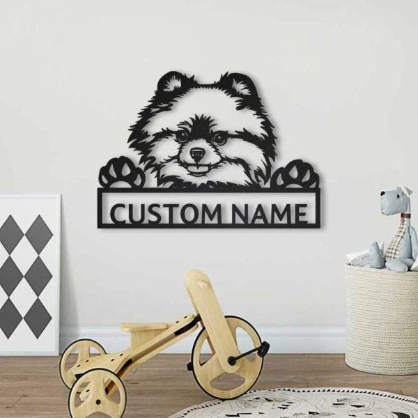 Pomeranian Personalized Metal Wall Decor, Cut Metal Sign, Metal Wall Art, Metal House Sign Laser Cut Metal Signs Custom Gift Ideas