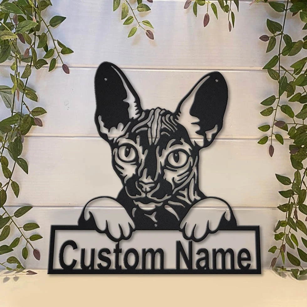 Personalized Sphynx Cat Metal Sign Art, Custom Sphynx Cat Metal Sign, Father's Day Gift, Pets Gift, Birthday Gift, Laser Cut Metal Signs Custom Gift Ideas