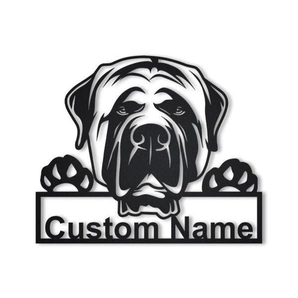 English Mastiff Dog Personalized Metal Wall Decor, Cut Metal Sign, Metal Wall Art, Metal House Sign, Metal Laser Cut Metal Signs Custom Gift Ideas