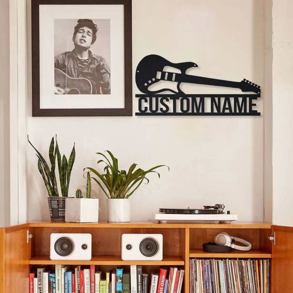 Personalized Guitar Bass Metal Sign Art, Custom Guitar Bass Metal Wall Art, Bedroom Decor, Custom Guitar Decoration Laser Cut Metal Signs Custom Gift Ideas