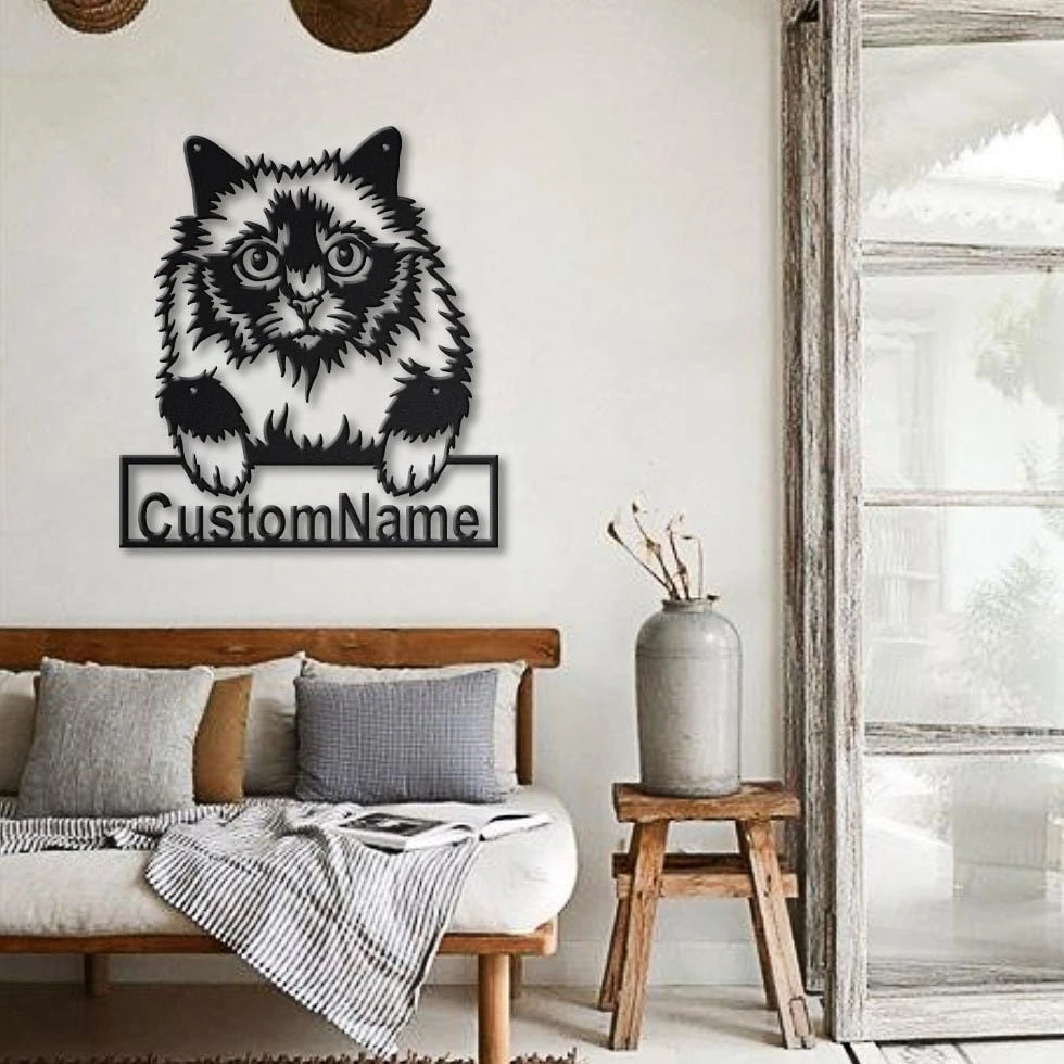 Personalized Holy Burma Cat Metal Sign Art, Custom Holy Burma Cat Metal Sign, Father's Day Gift, Pets Gift, Birthday Gift, Laser Cut Metal Signs Custom Gift Ideas