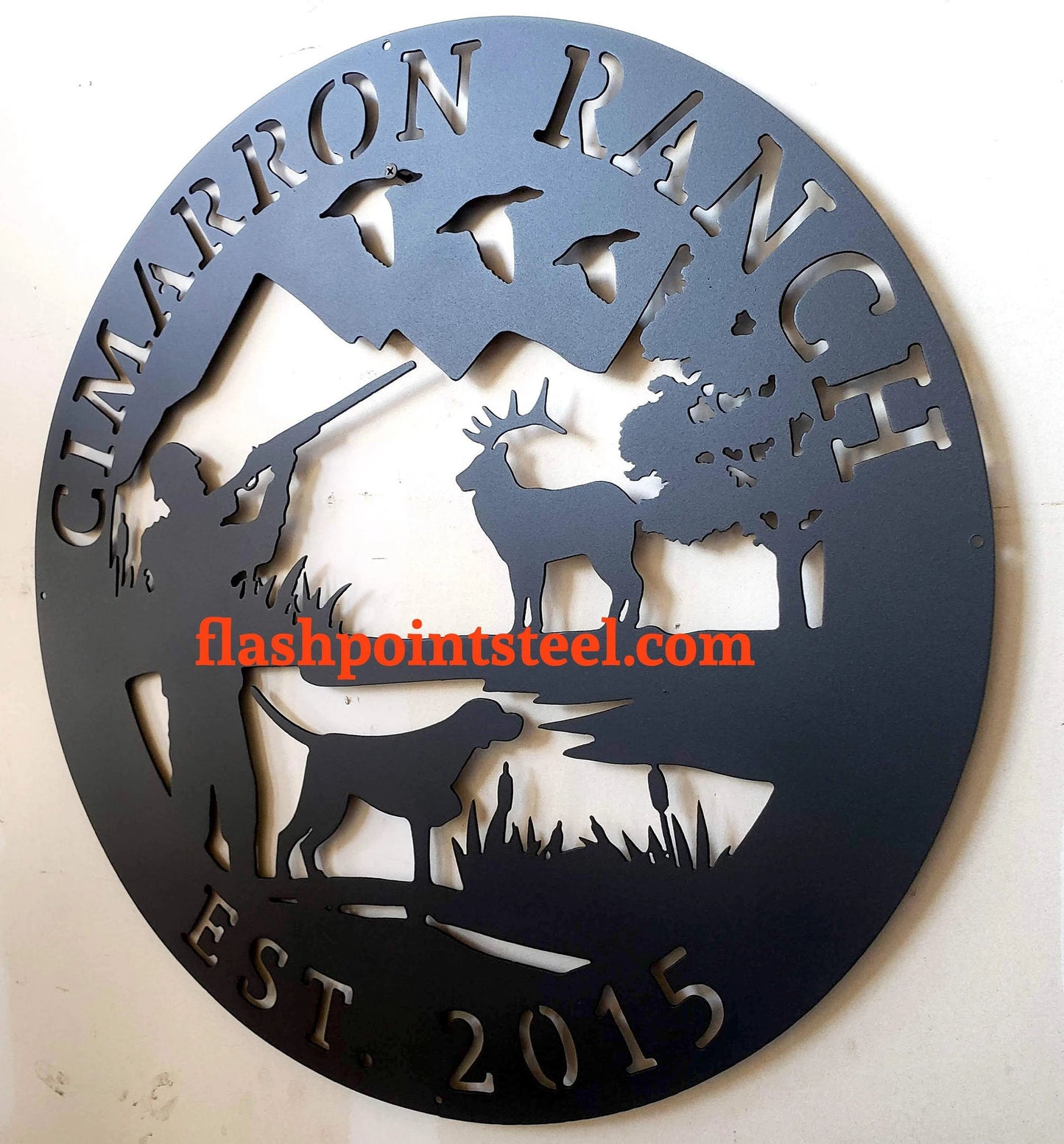 Hunting Dog, Hunting Duck, Antler Deer, Driveway Sign, Personalized, Steel Art, Deer In Woods, Custom Metal Sign Laser Cut Metal Signs Custom Gift Ideas