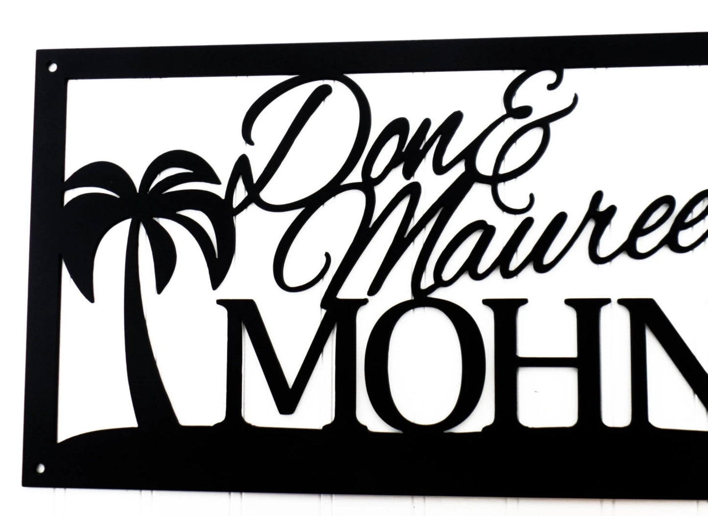 Custom Beach House Metal Sign, Palm Trees, Family Name Sign, Name Sign, Metal Wall Art, Outdoor Sign, Tropical, Beach Laser Cut Metal Signs Custom Gift Ideas