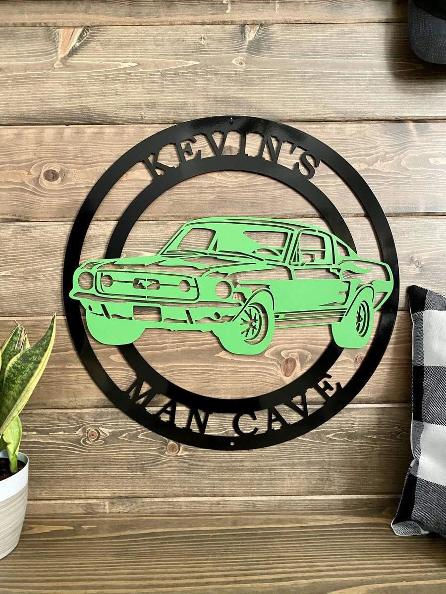 Twocolor 1967 Ford Mustang Sign, Cut Metal Sign, Metal Wall Art, Metal House Sign Laser Cut Metal Signs Custom Gift Ideas