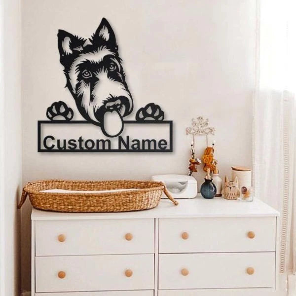Scottish Terrier Dog Personalized Metal Wall Decor, Cut Metal Sign, Metal Wall Art, Metal House Sign, Metal Laser Cut Metal Signs Custom Gift Ideas