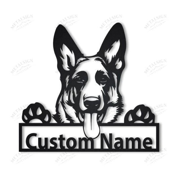 German Shepherd Personalized Metal Wall Decor, Cut Metal Sign, Metal Wall Art, Metal House Sign Laser Cut Metal Signs Custom Gift Ideas