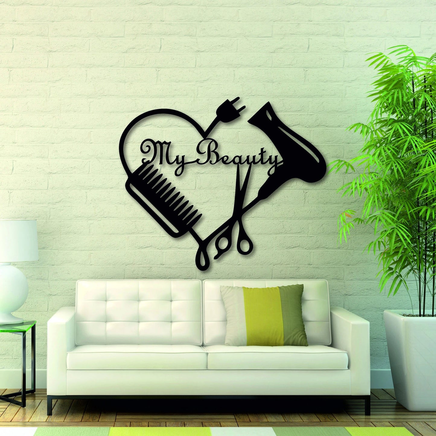 Metal Salon Sign, Custom Beauty Salon Sign, Metal Hair Salon Sign, Custom Business Decor, Hair Stylist Gift, Scissors Clippers Comb Name Laser Cut Metal Signs Custom Gift Ideas