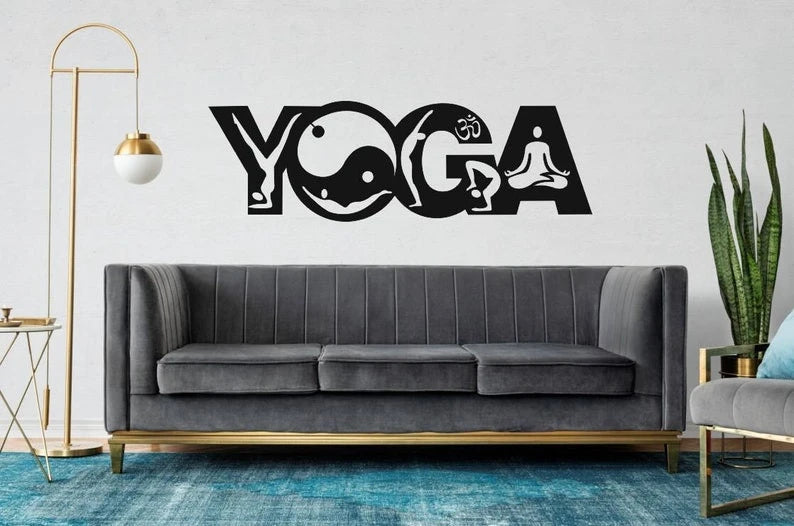 Yoga Metal Sign, Metal Wall Art, Home Decor Gift For Mom, Metal Laser Cut Metal Signs Custom Gift Ideas