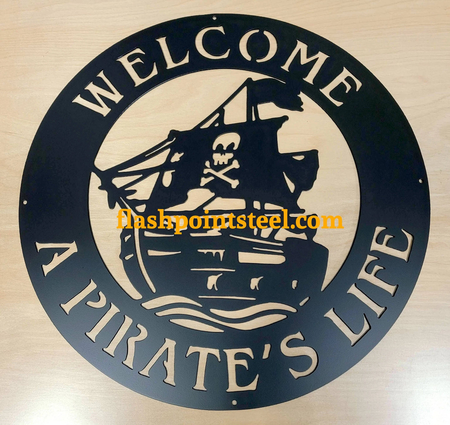 Pirate Ship Sign, Metal Art, Personalized Sign, Wall Art, Vintage Ship, Entrance Sign, Garage Sign, Pirate Skull Sign, Man Cave Laser Cut Metal Signs Custom Gift Ideas