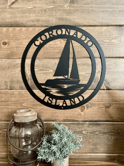 Sail Boat Personalized Metal Sign, Cut Metal Sign, Metal Wall Art, Metal House Sign Laser Cut Metal Signs Custom Gift Ideas