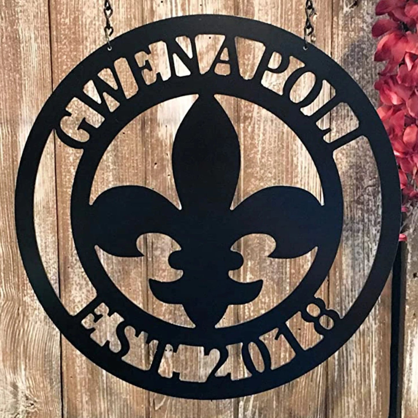 Fleur De Lis Personalized Family Name Decor, Established Date Gift Garden & Yard Sign customized Fleur De Lis Home Wall Decor Laser Cut Metal Signs Custom Gift Ideas
