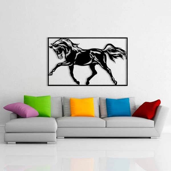 Horse Scene 2 Personalized Horse Metal Sign, Horseshoe Art, Western Decor, Initial Metal Sign, Housewarming Gift, Farmhouse Decor Metal Wall Art, Metal Laser Cut Metal Signs Custom Gift Ideas