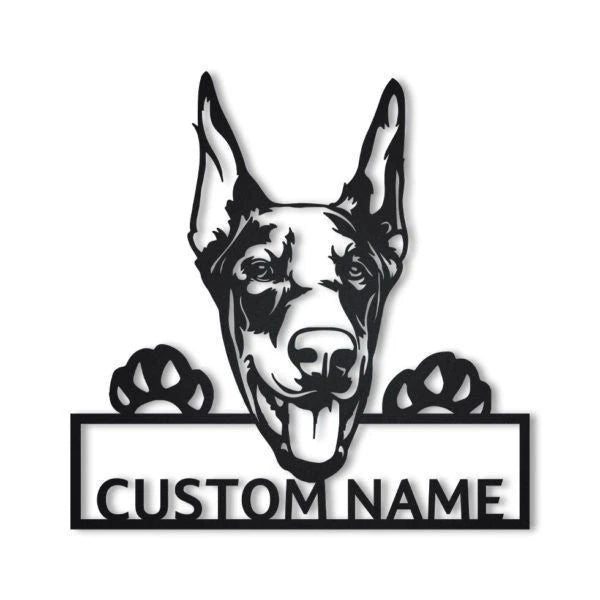 Doberman Personalized Metal Wall Decor, Cut Metal Sign, Metal Wall Art, Metal House Sign Laser Cut Metal Signs Custom Gift Ideas