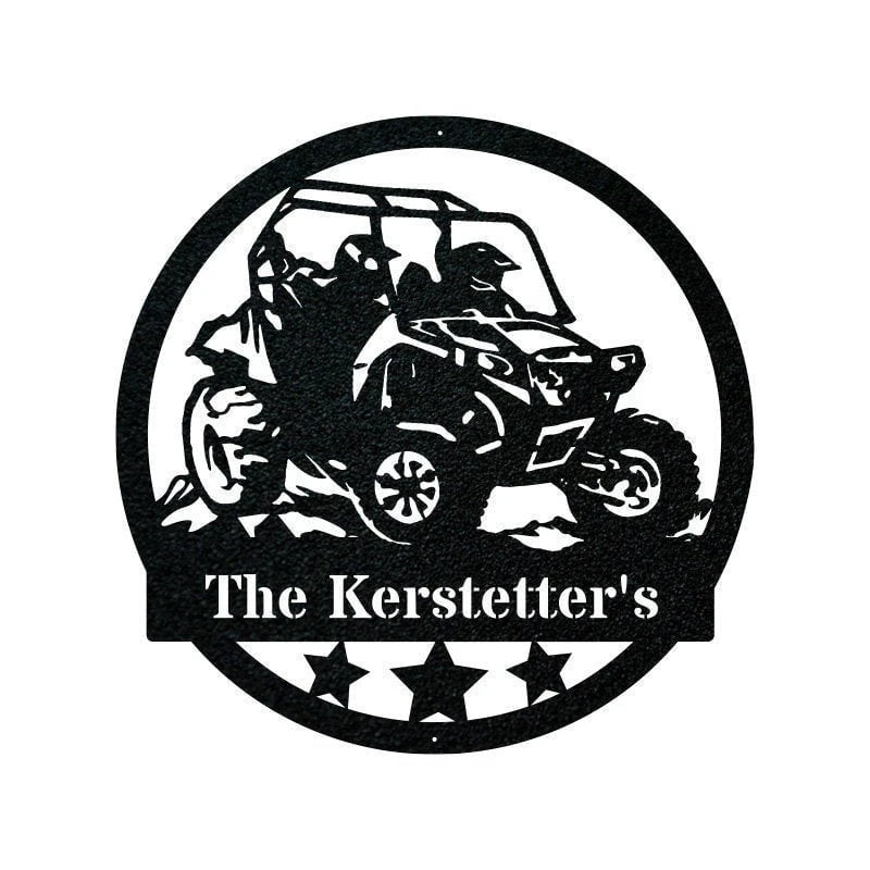 Sidebyside Personalized Family Name, Atv Off Road Metal Laser Cut Metal Signs Custom Gift Ideas