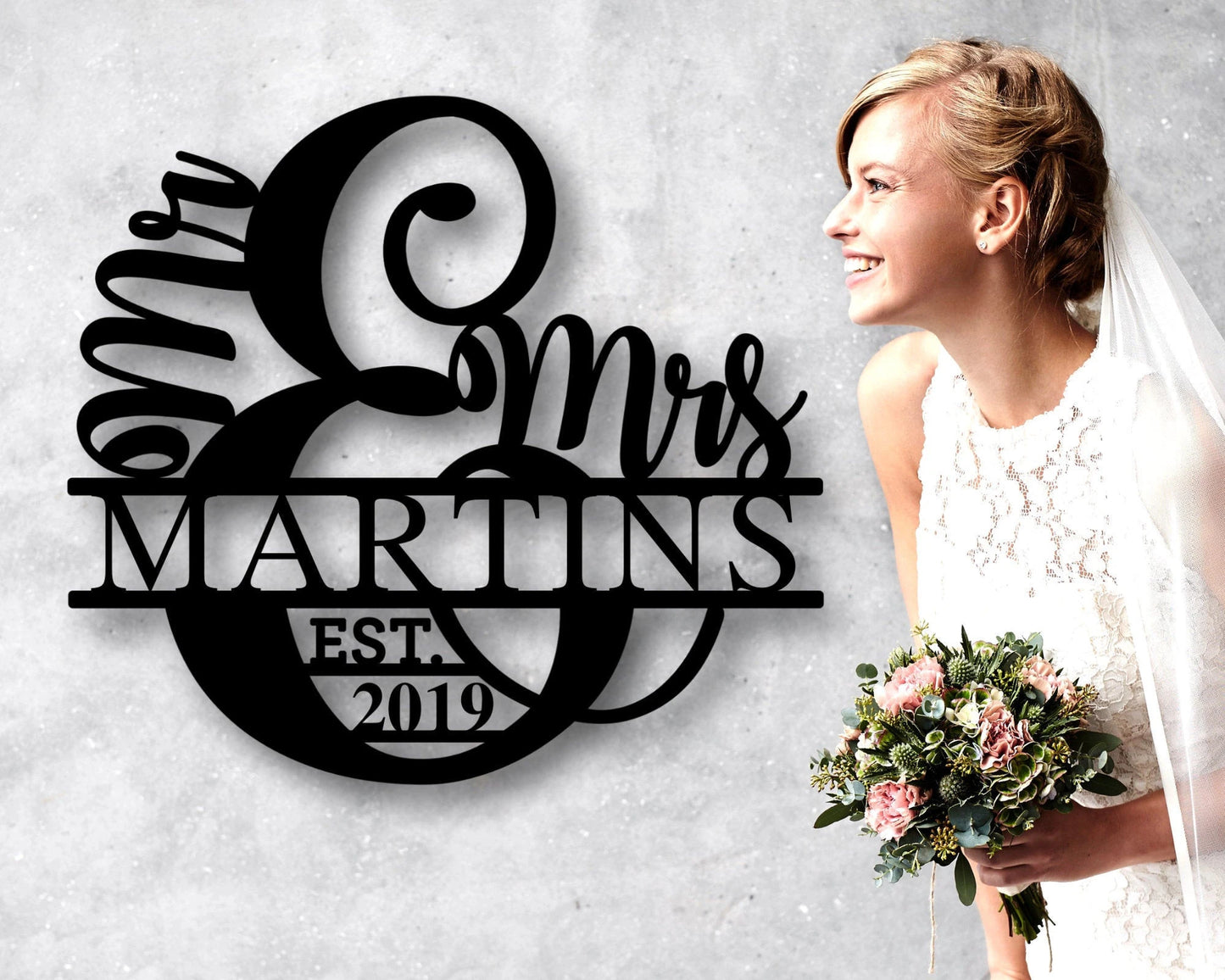 Personalized Wedding Family Name Sign, Sweetheart Table Name Sign, Mr & Mrs Sign Custom Wedding Name Sign, Mr And Mrs Last Name Metal Sign, Laser Cut Metal Signs Custom Gift Ideas