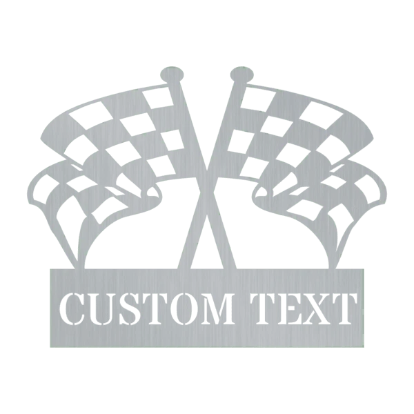 Checkered Flag Monogram Customized Metal Signs, Custom Metal Sign, Custom Signs, Metal Sign, Metal Laser Cut Metal Signs Custom Gift Ideas