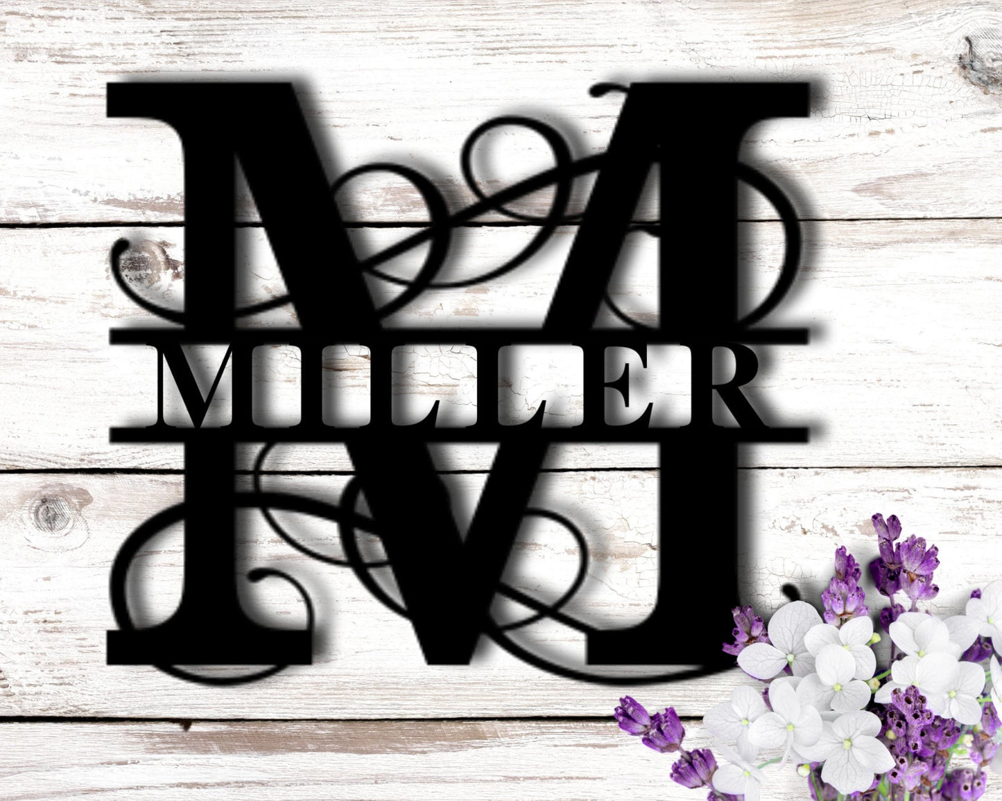 Personalized Family Name Metal Sign, Last Name Sign, Housewarming Gift, Metal Monogram, Wedding Gift, Anniversary Gift, Split Monogram Sign, Laser Cut Metal Signs Custom Gift Ideas