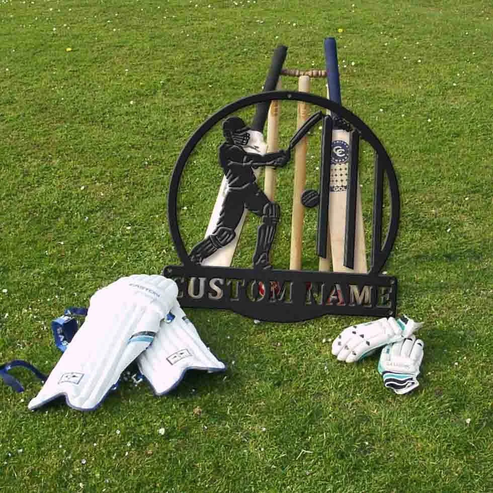 Personalized Cricket Monogram Metal Sign Art, Custom Cricket Metal Sign, Hobbie Gifts, Sport Gift, Birthday Gift, Laser Cut Metal Signs Custom Gift Ideas