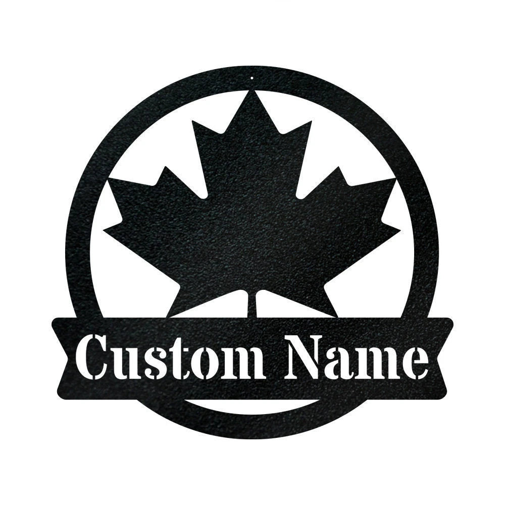 Maple Leaf Monogram Canada Metal Sign, Personalized Home Decor, Maple Leaf Monogram Sign, Family Address Sign, Family Sign, Canadian Gift Laser Cut Metal Signs Custom Gift Ideas