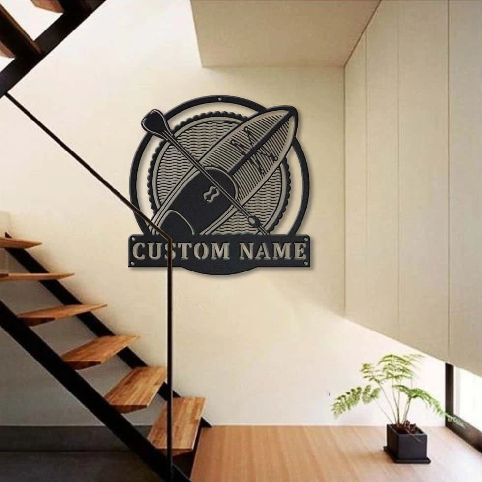 Personalized Stand Up Paddleboarding Sport Monogram Metal Sign Art, Custom Stand Up Paddleboarding Metal Sign, Hobbie Gifts, Sport Gift, Laser Cut Metal Signs Custom Gift Ideas