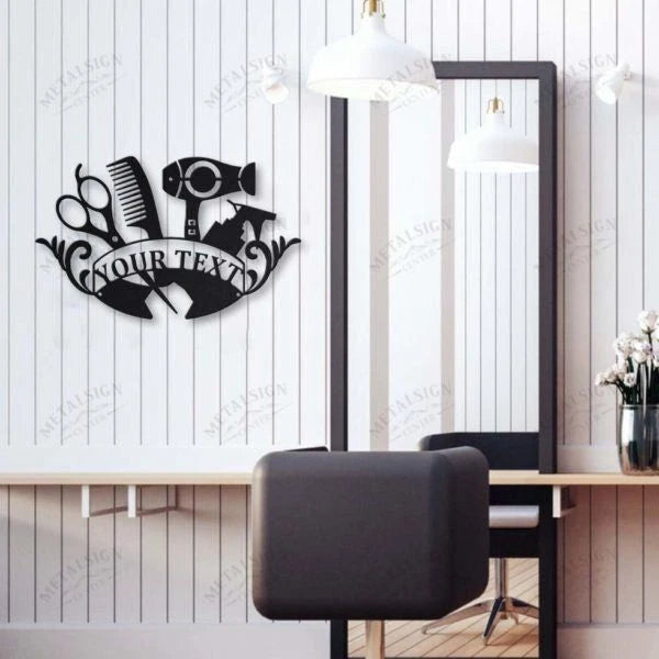 Personalized Hairstylist Beauty Salon Metal Wall Decor, Cut Metal Sign, Metal Wall Art, Metal House Sign, Metal Laser Cut Metal Signs Custom Gift Ideas