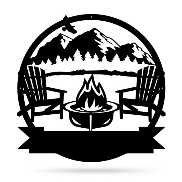 Campfire Monogram Cut Metal Sign Metal House Sign