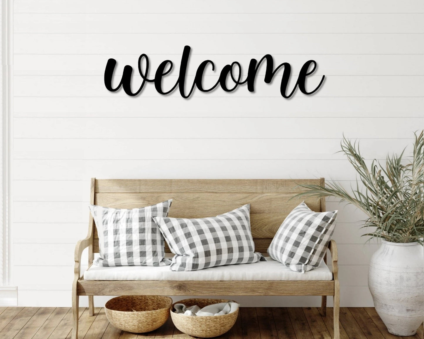 Welcome Metal Word Art Cursive Script Word Sign Rustic Metal Welcome Sign Farmhouse Decor Housewarming Word Art