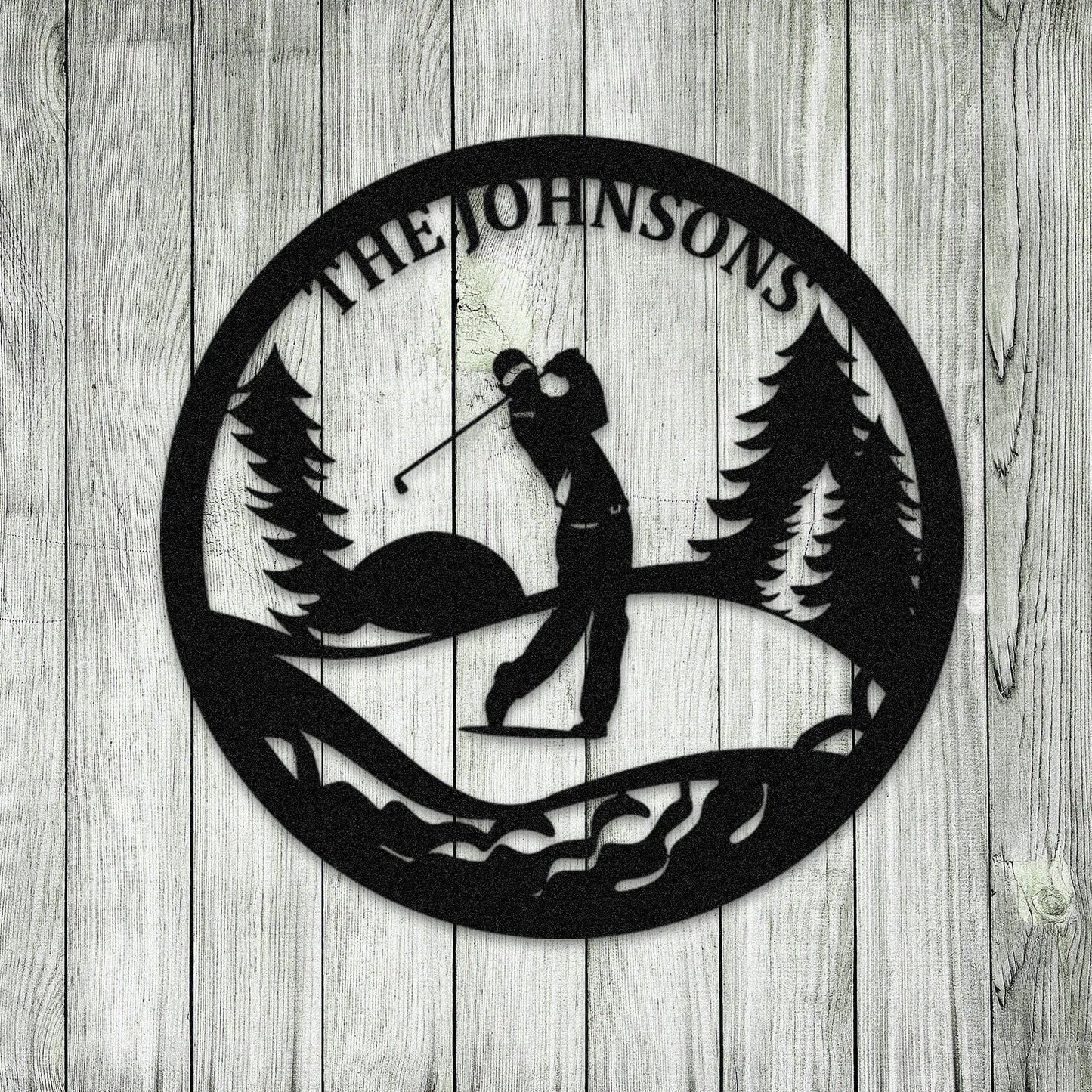 Customized Name Golfer Metal Sign, Golf Man Cave Decor Laser Cut Metal Signs Custom Gift Ideas