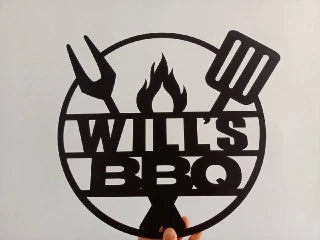 Personalized Backyard Bbq Metal Sign, Outdoor Wall Decor, Metal Wall Decor, Bbq Decor, Personalized Home Decor, Metal Wall Art, Custom Metal Sign, Laser Cut Metal Signs Custom Gift Ideas