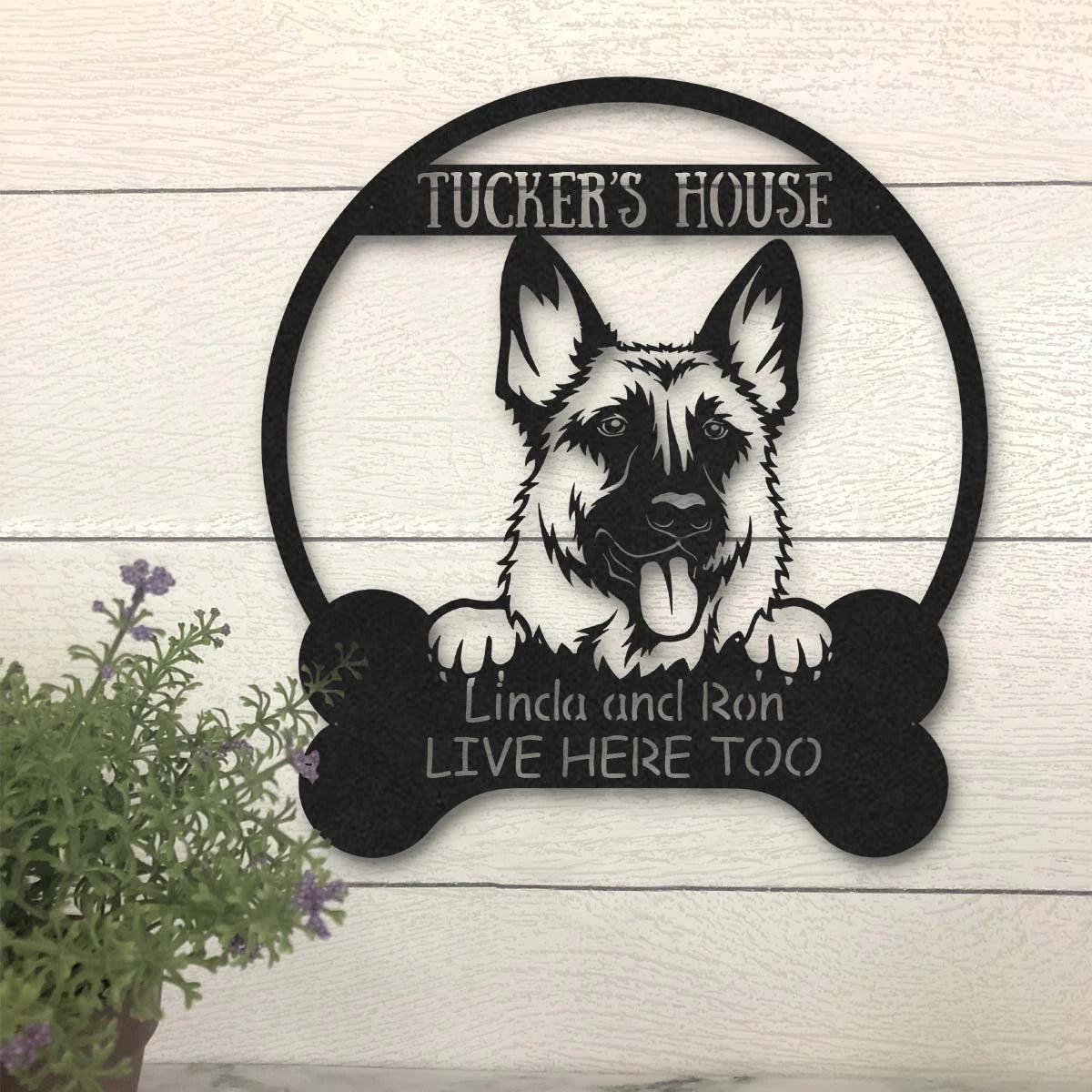 German Shepherd's House Dog Lovers Personalized Metal Sign Laser Cut Metal Signs Custom Gift Ideas