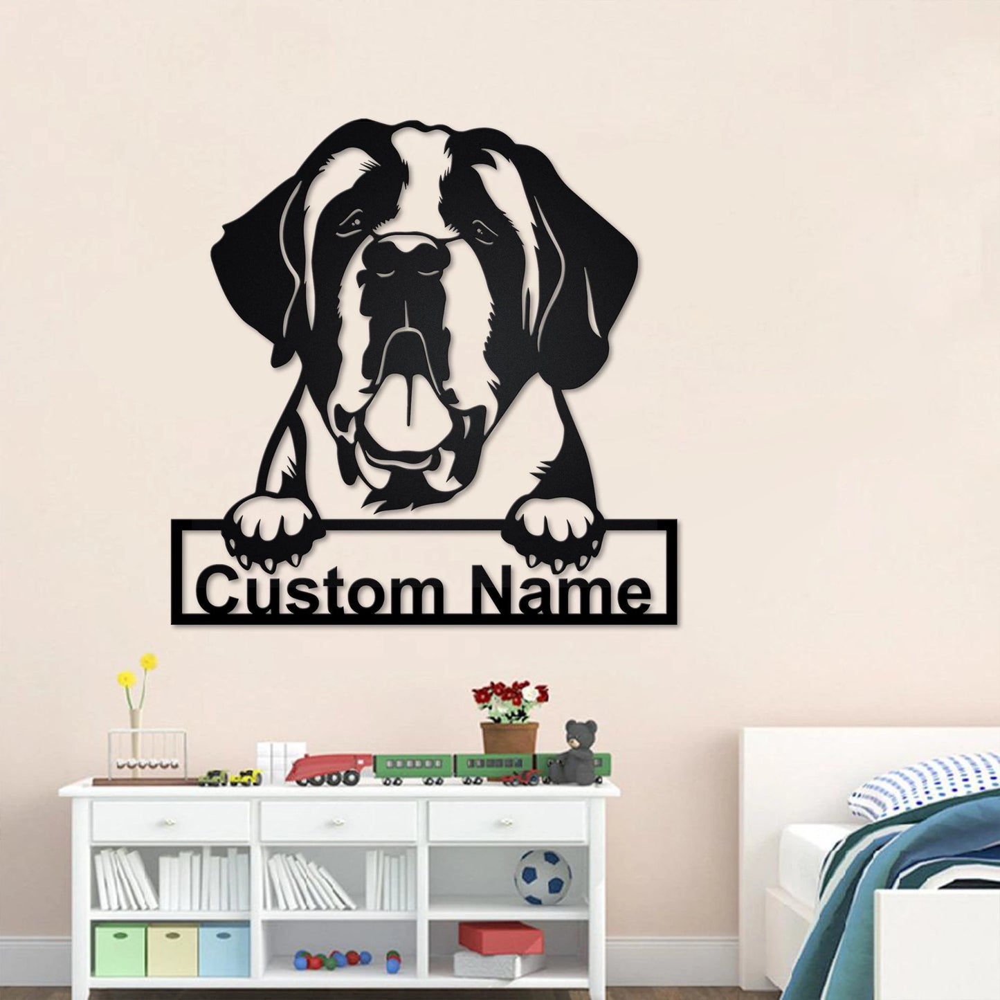 Personalized St Bernard Dog Metal Sign, St Bernard Dog Metal Wall Art, Dog Metal Sign, St Bernard Dog Gift, Dog Lover, St Bernard Dog Laser Cut Metal Signs Custom Gift Ideas