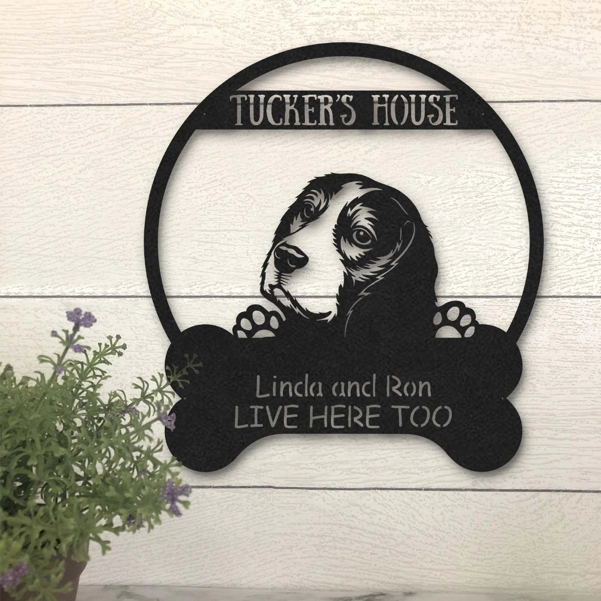 Beagle Dog Lovers Funny Personalized Metal House Sign Laser Cut Metal Signs Custom Gift Ideas