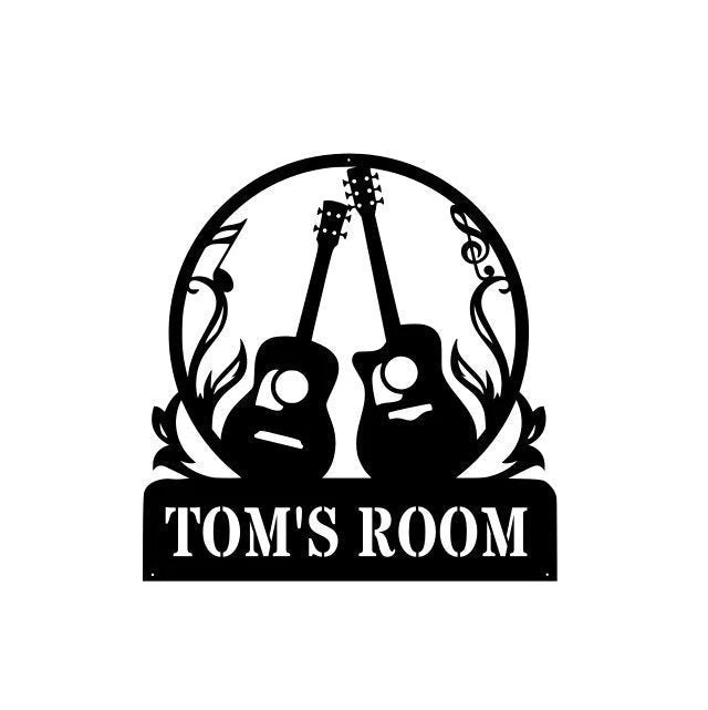 Custom Guitar Monogram, Metal Decor, Musician Gifts, Classic Guitar Lovers, Custom Guitar Decoration, Metal Guitar Sign, Bedroom Decor Laser Cut Metal Signs Custom Gift Ideas