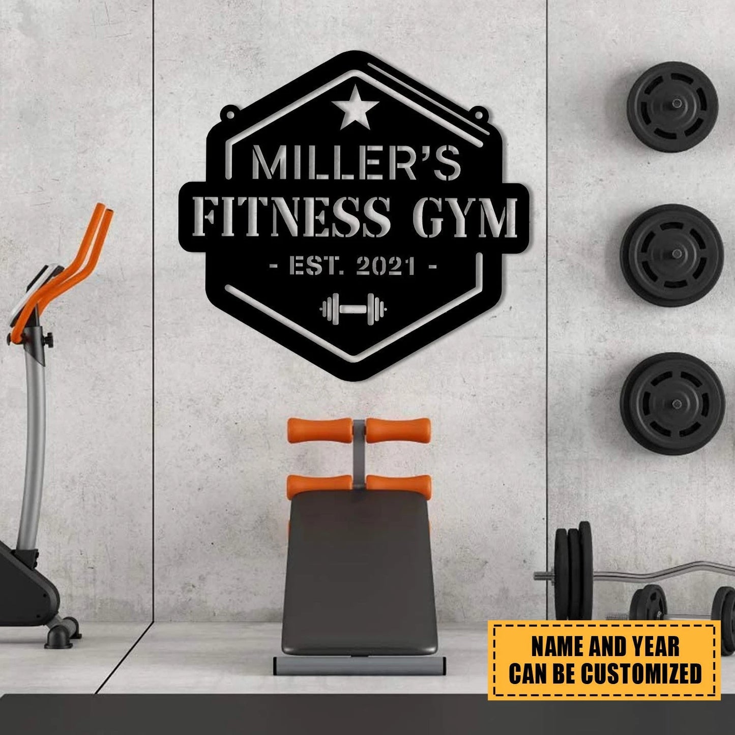 Personalized Weights Fitness Center Metal Gym Sign, Custom Cross Fit Club, Home Wall Decor, Metal Laser Cut Metal Signs Custom Gift Ideas