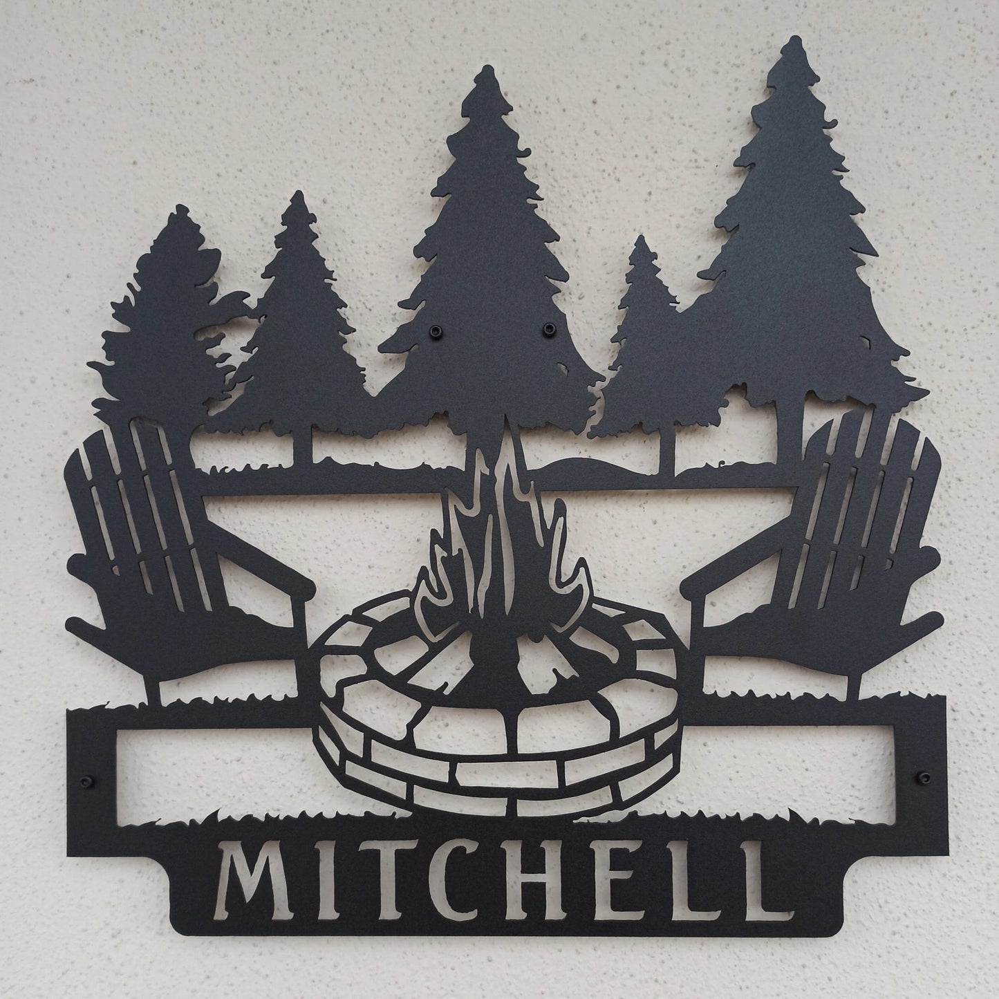 Campfire Personalized Metal Sign, Metal Sign, Metal Sign Personalized, Tree House Sign, Last Name Sign, Family Name Sign, Personalized Laser Cut Metal Signs Custom Gift Ideas