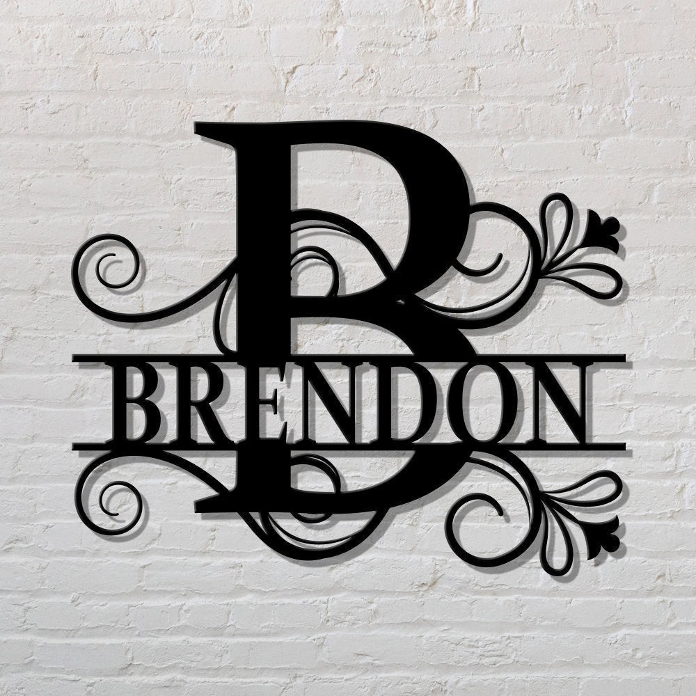 Custom Metal Name Sign, Family Name Metal Sign, Personalized Last Name Sign, Door Hanger, Outdoor Metal Sign, Wedding Gift, Monogram Sign Laser Cut Metal Signs Custom Gift Ideas