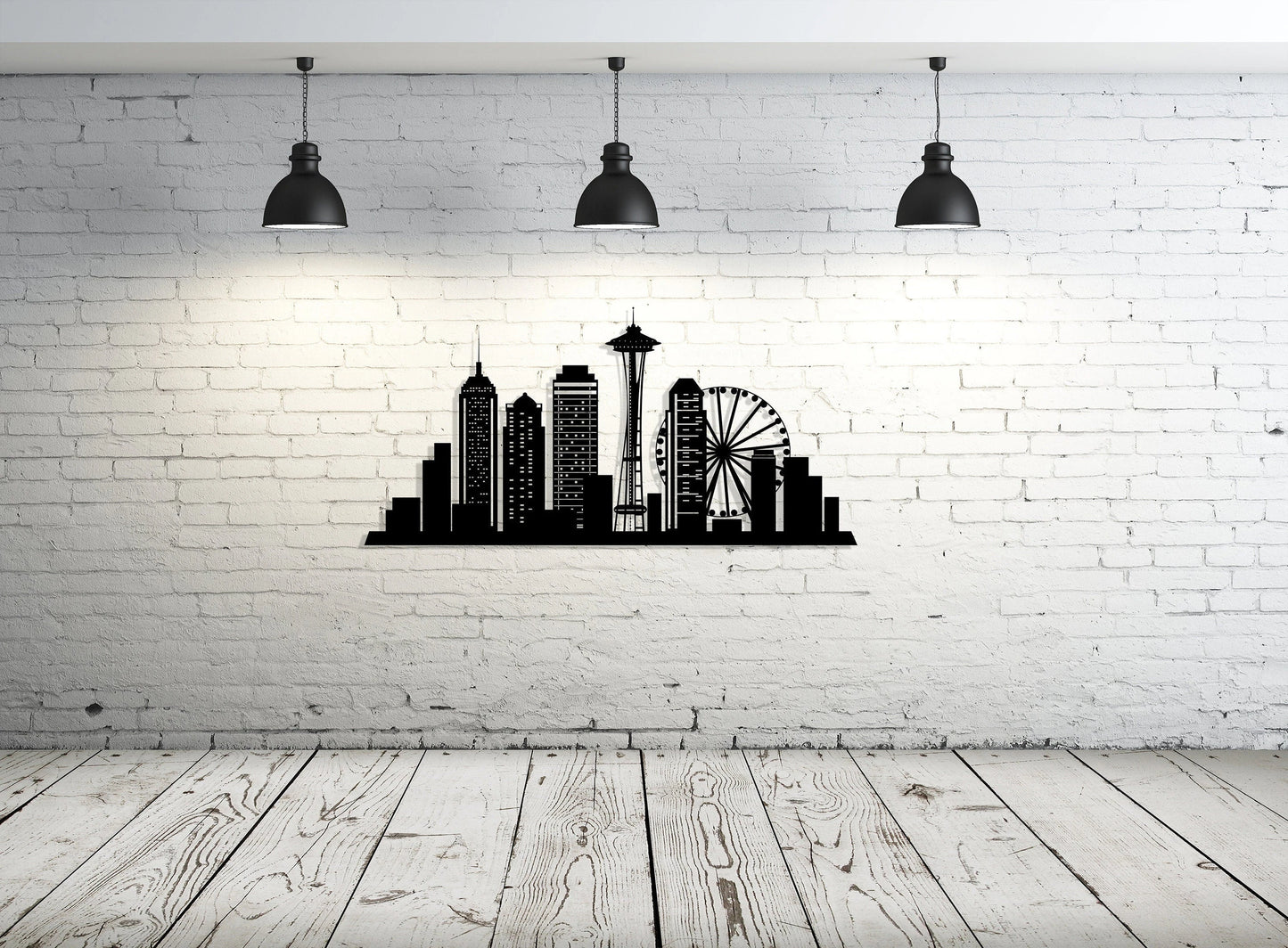 Seattle City Silhouette Metal Wall Art, Metal Wall Decor, Housewarming Gift, Home Office Living Room Decor, Wall Hangings,, Metal Laser Cut Metal Signs Custom Gift Ideas