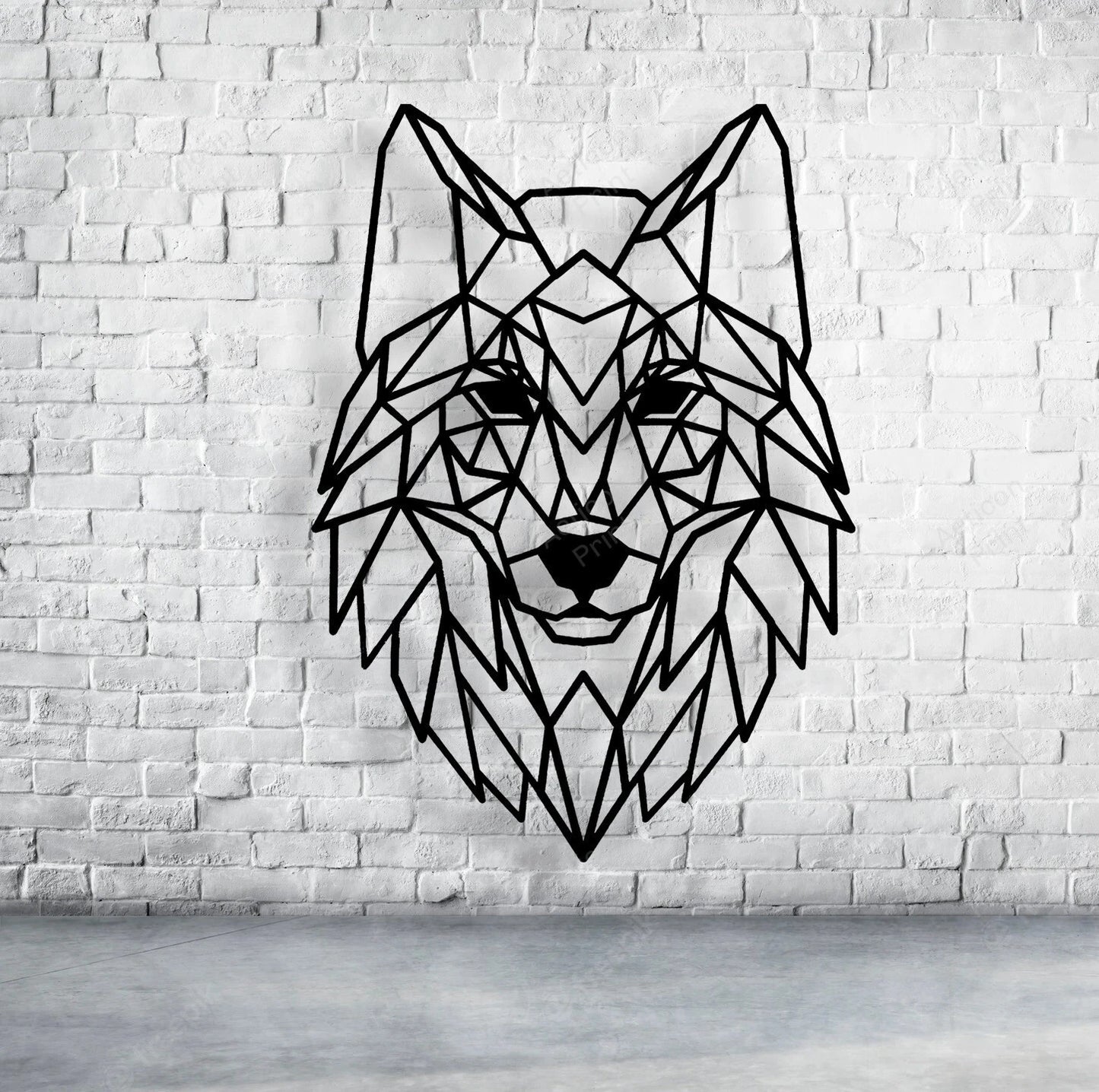 Geometric Wolf Metal Art, Wall Decor, Nature Art, Metal Laser Cut Metal Signs Custom Gift Ideas