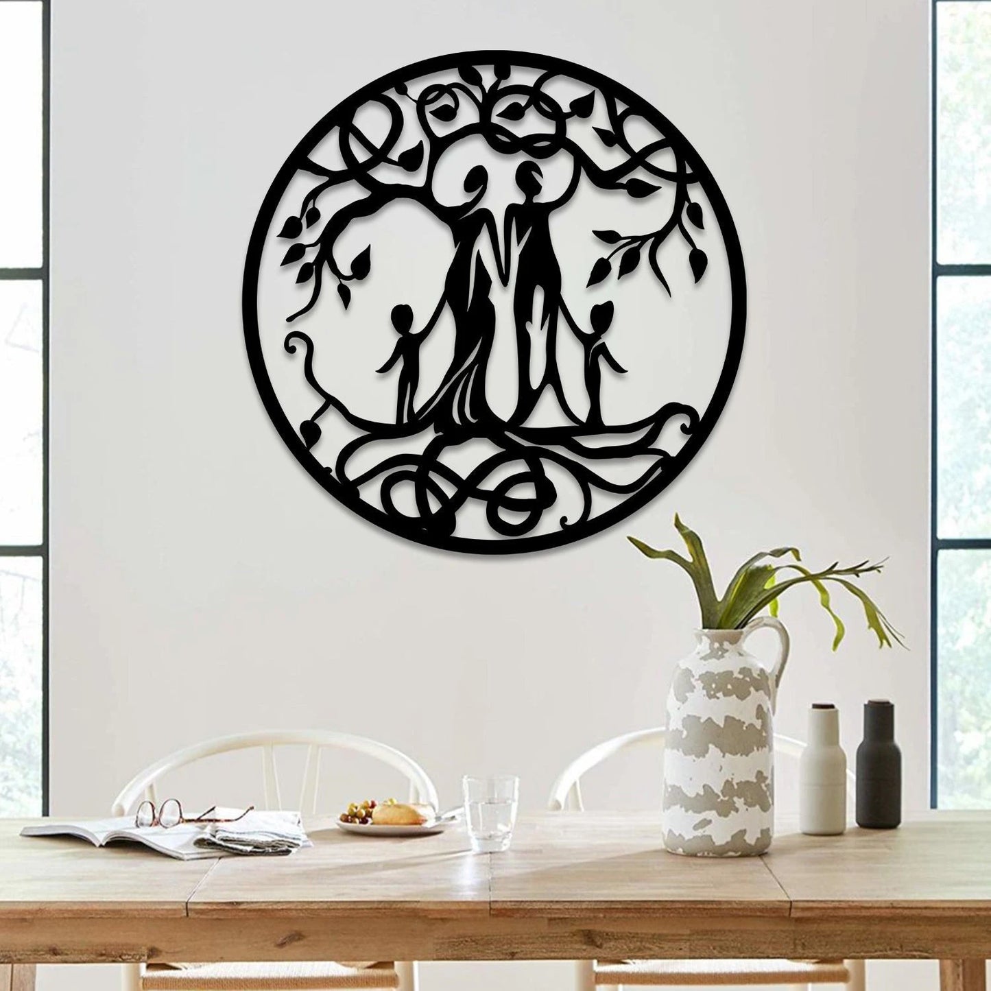 Customized Number Of Members In Family Tree Of Life Metal Sign, Wall Decoration Laser Cut Metal Signs Custom Gift Ideas