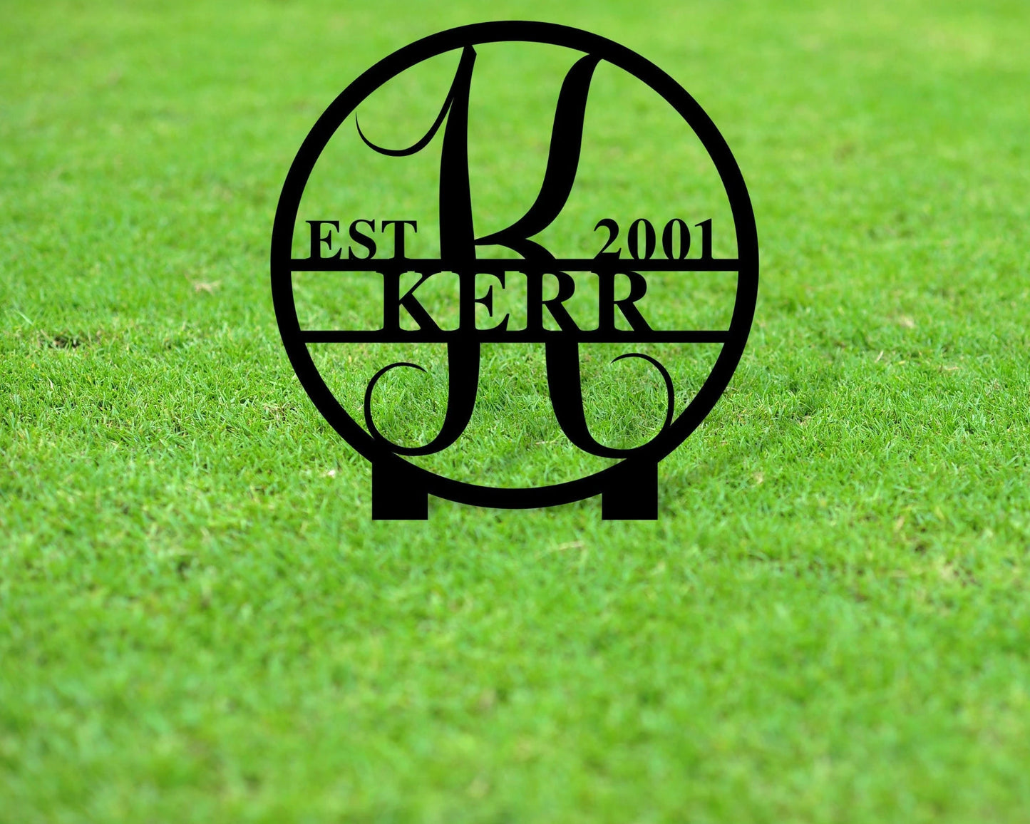 Round Personalized Metal Monogram Sign. Wedding Gift. Family Name Established Sign. Outdoor Name Sign. Last Name Sign. Front Door Sign Laser Cut Metal Signs Custom Gift Ideas