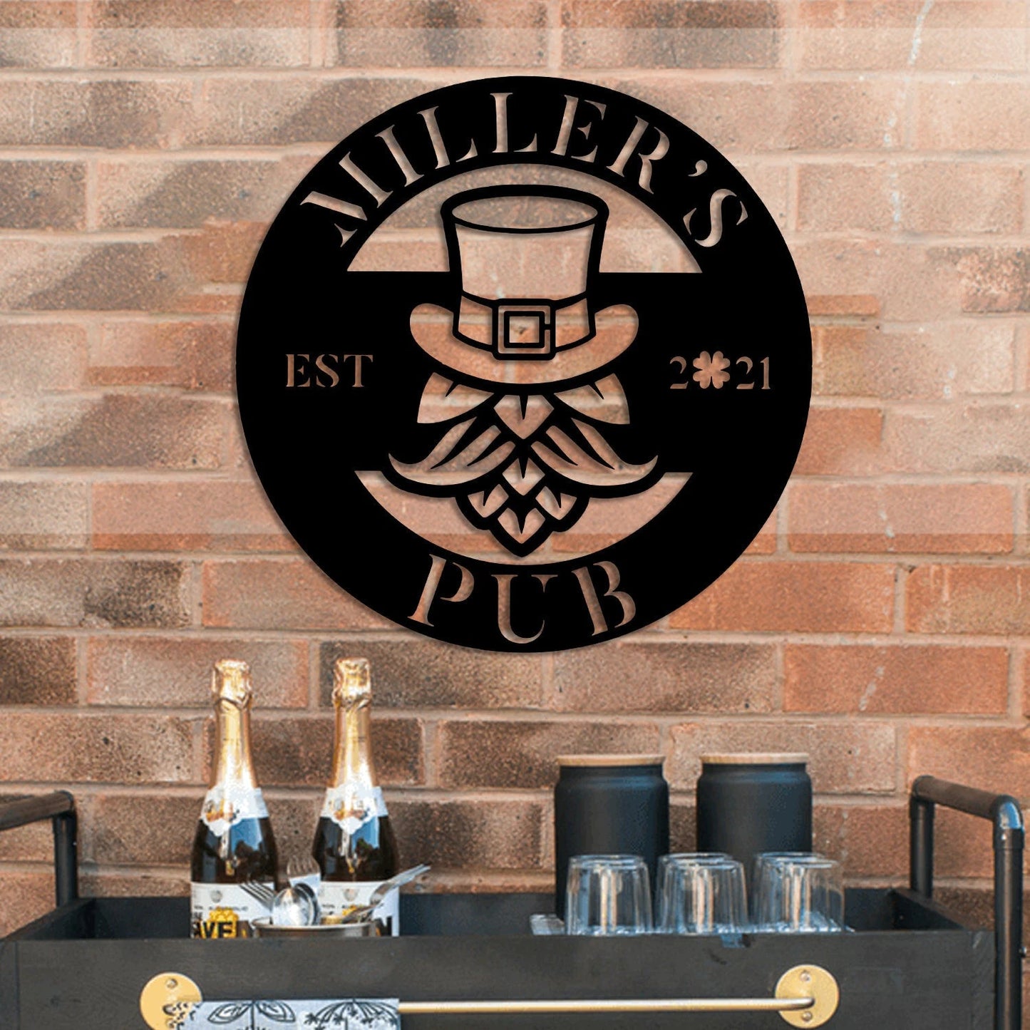Irish St. Patrick Day Metal Bar Sign, Custom Pub, Tap, Lounge, Caf Wall Decor, Metal Laser Cut Metal Signs Custom Gift Ideas