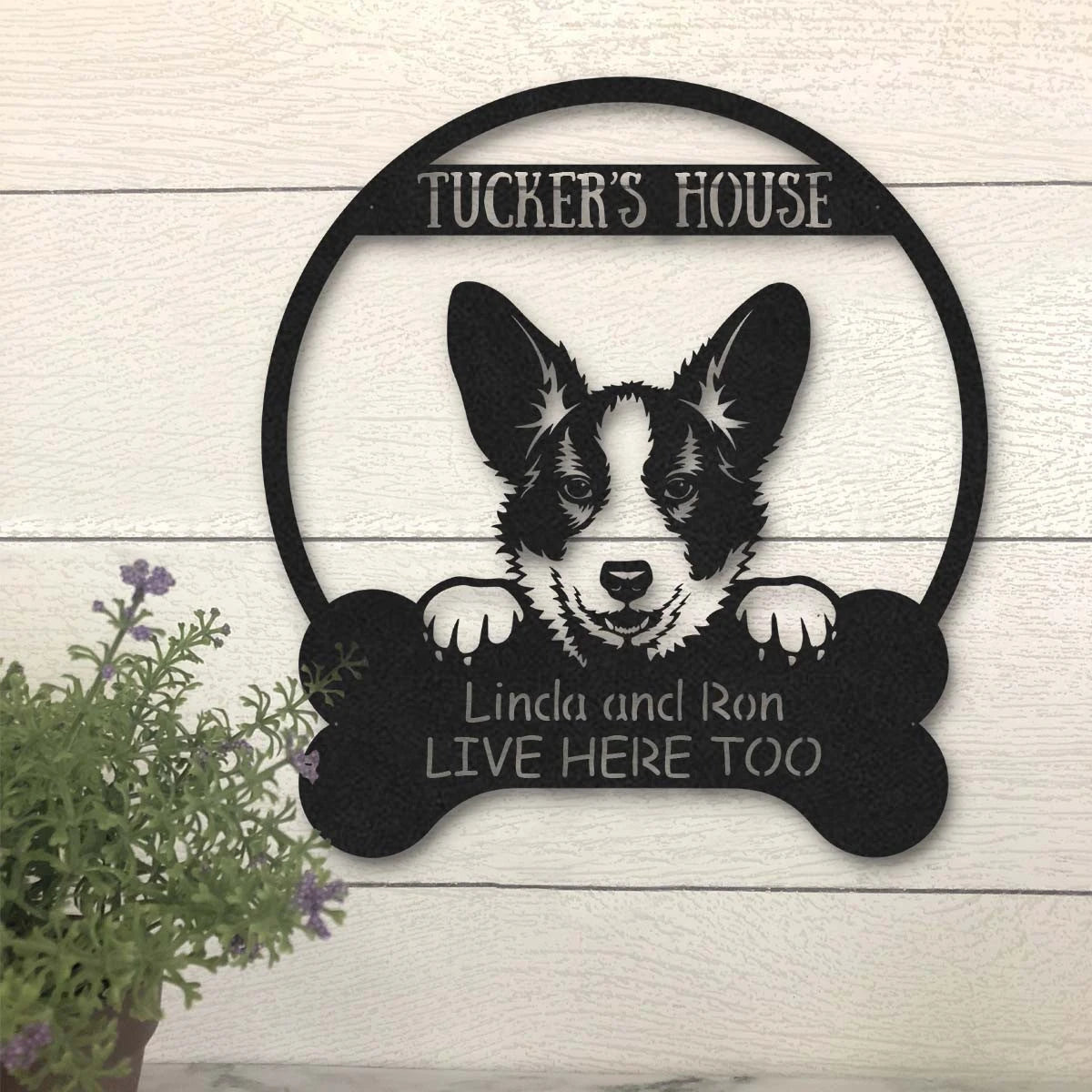 Corgi Dog Lovers Funny Personalized Metal House Sign Laser Cut Metal Signs Custom Gift Ideas