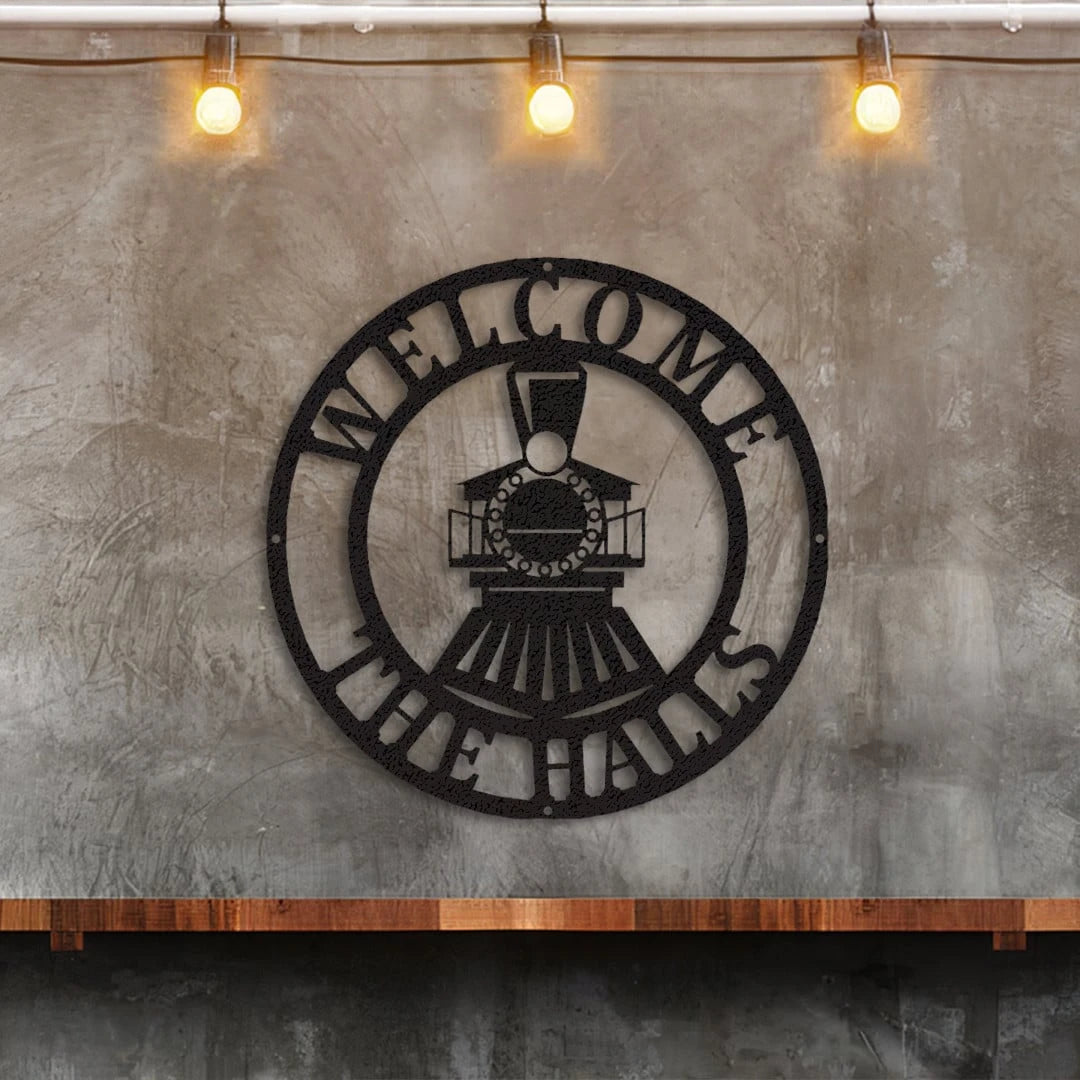 Personalized Train Sign Cut Metal Sign Metal House Sign