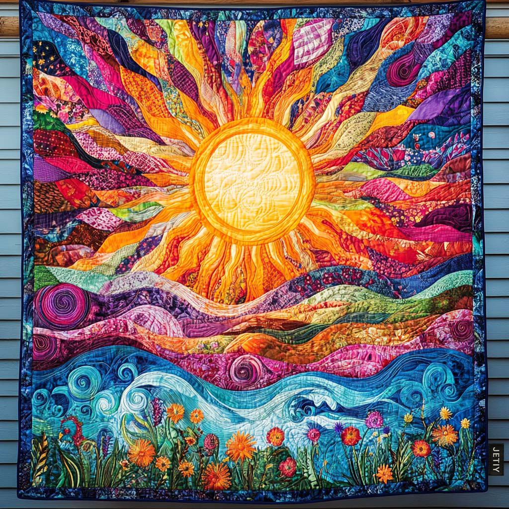 Golden Horizon Quilted Blanket - Throw (55" x 60")