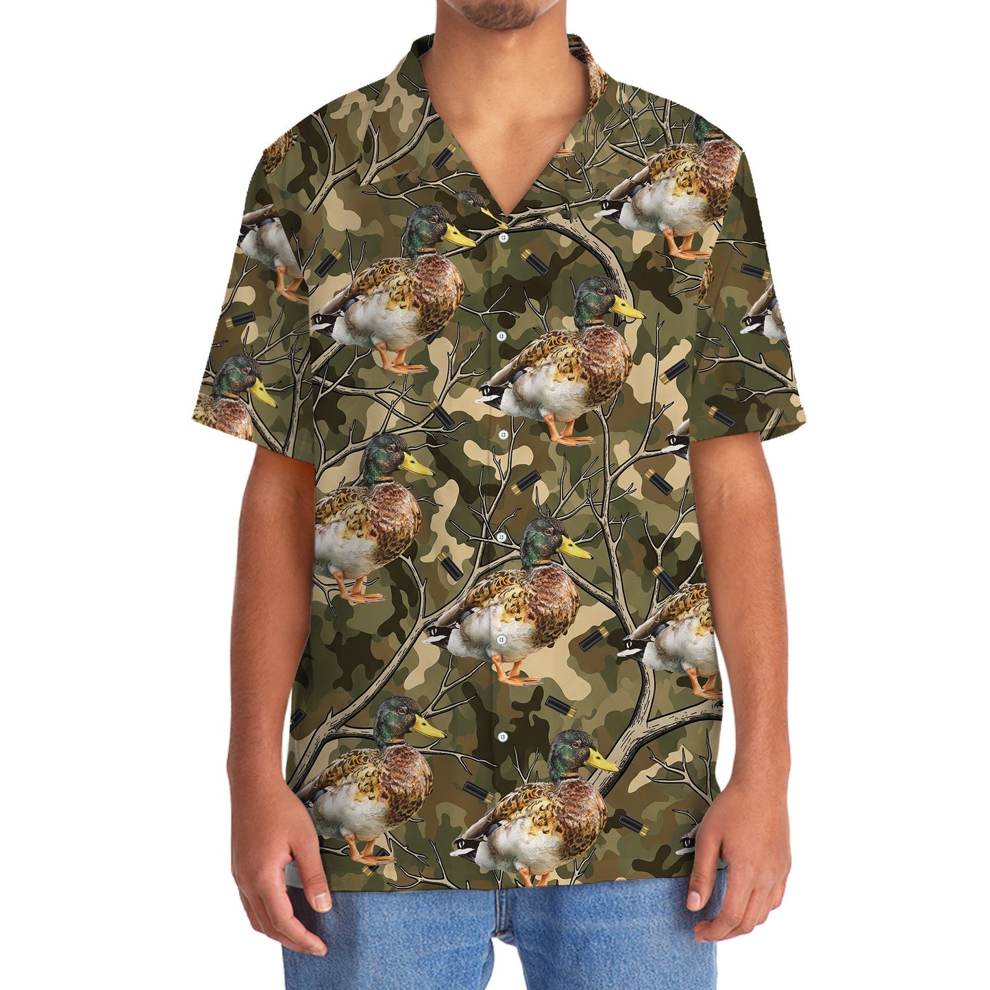 Camouflage Mallard Duck Hunting Hawaiian Shirt
