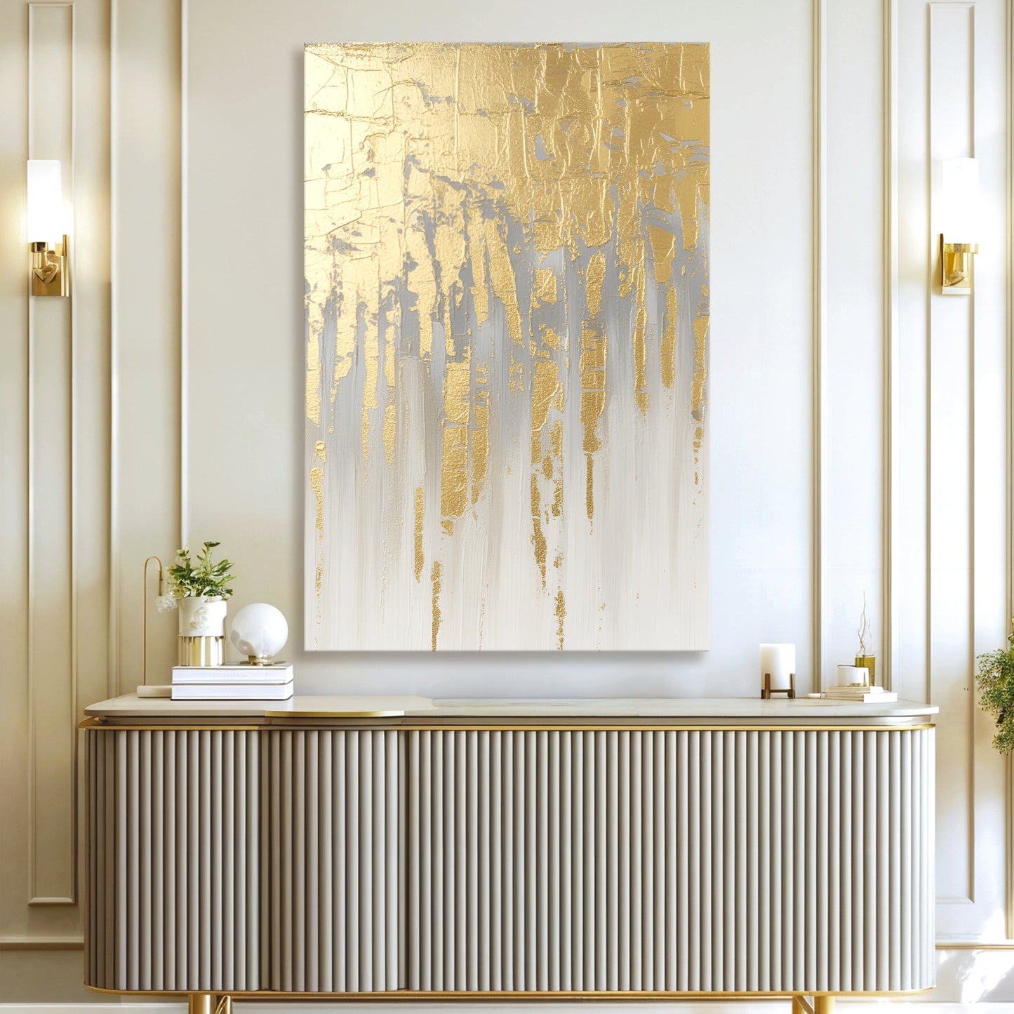 Golden Glow Texture Wall Art